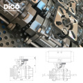 BSP/BSPT/NPT Aço inoxidável ISO5211 3PC Válvula de esfera